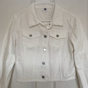 New White Denim Jean Jacket 100% Cotton Small
